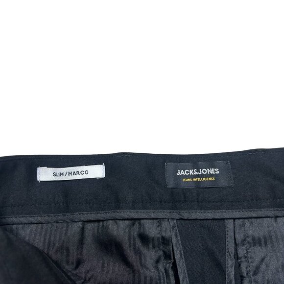 Jack & Jones Pants Mens 30 X 34 Black Slim Fit Stretch Flat Front Casual Work - Picture 8 of 9